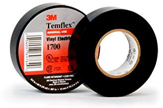 3M Temflex Cinta eléctrica de Vinilo 1700, para Uso General, 19 mm x 18,2 m.