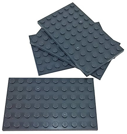 LEGO Bricks City 3033 – Dark Grey Plates (6 x 10 Pivots, 4 Units) and Plate Pink