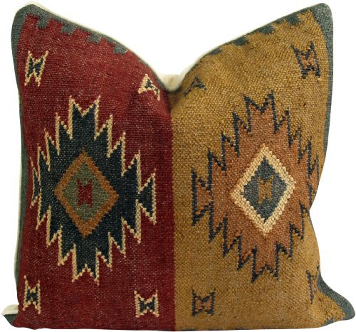 GURU SHOP Kelim Kissenhülle - 50x50 cm Modell 4, Mehrfarbig, Leinen, Für Zierkissen, Dekokissen, Sofakissen, Sitzkissen, Orientalisch