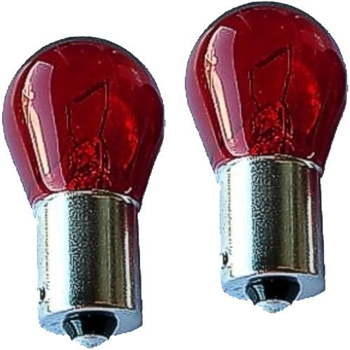 2er Pack Glühlampen rot 12V 21W, rote Birnen Glühbirnen, Ba15s,2*x, 0932