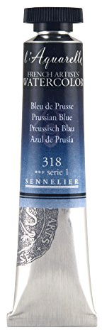SENNELIER L'Aquarelle French Watercolor, 21ml Tube, S1 Prussian Blue