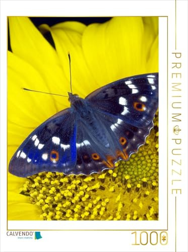 CALVENDO Puzzle Kleiner Schillerfalter auf Sonnenblume | 1000 Teile Lege-Größe 48 x 64 cm Foto-Puzzle für glückliche Stunden