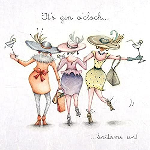 Gin-Karte – „Its Gin O'clock...Bottoms Up“ – Berni Parker