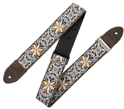 Levy's Leathers 2 Vintage Hootenanny Jacquard Weave Guitar Strap with Garment Leather Backing (M8HTV-13)