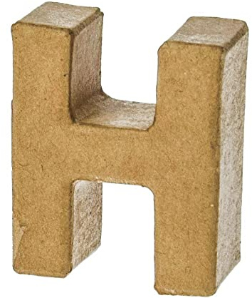 EFCO - PappArt Buchstabe - H - Höhe ca. 5 cm Breit 4,2 cm Tiefe ca. 2 cm