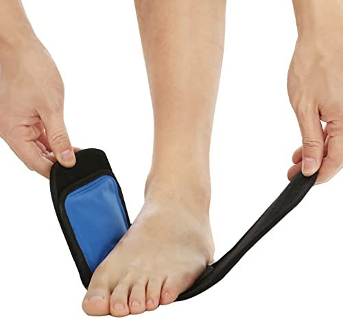 Bodyprox Hot & Cold Terapia Wrap, sollievo gel pacchetto riutilizzabile dolore (piede, braccio, gomito, caviglia) Nero