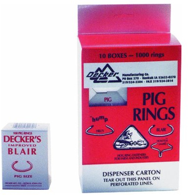 DECKER MFG 4 BLAIR 100 PACK NO. 1 PIG RINGS
