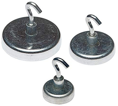 Alco 6938-27 Hakenmagnete, Durchmesser 25 mm, Metall 3.5 kg, 5 Stück, verzinkt