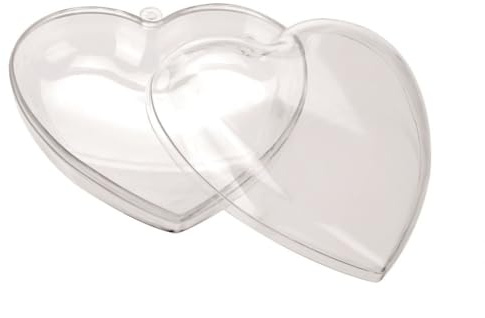 GLOREX 6 3500 101 Kunststoffherz, Kunstsoff, transparent, 12,5 x 12,5 x 3 cm