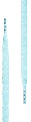 Mr. Lacy Flatties Sneaker Schnürsenkel - flach - 11 mm breit - 130 cm lang (Smooth Blue (Hellblau))