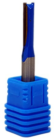 Dapetz ® Router Bit 6mm x 20mm Cutting Dia 1/4 Shank Dia Double Flute Straight Bit Carbide for Woodworking Milling Cutter Tool for Smooth Finish Blue Silver