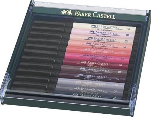 FABER-CASTELL 267424 - Tuschezeichner Pitt Artist Pen, 12er Packung, Hauttöne