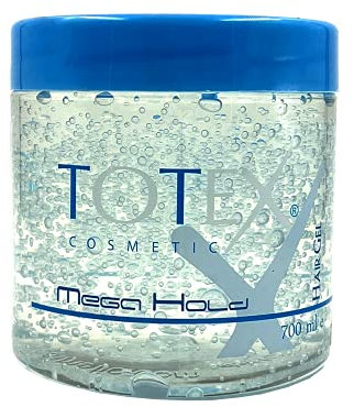Totex MEGA HOLD Hair Styling Gel 700ml - hartes und glänzendes Haargel - durchsichtig - Alkoholfrei Haargel
