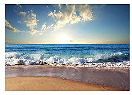 Wee Blue Coo Photo Seascape Beach Sand Ocean Surf Waves Wall Art Print