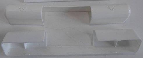 1 Stck roto abdeckkappe scharnier abdeckung weiß 107 mm lang