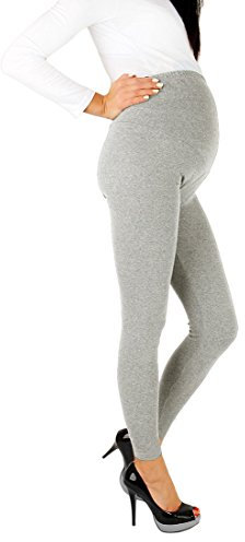 hi!mom Legging de maternité épais pour femme - Ligne polaire douce et chaude - Legging en coton avec polaire à l'intérieur - Pantalon de grossesse - Taille 36-50 - Noir, Cendré, 38