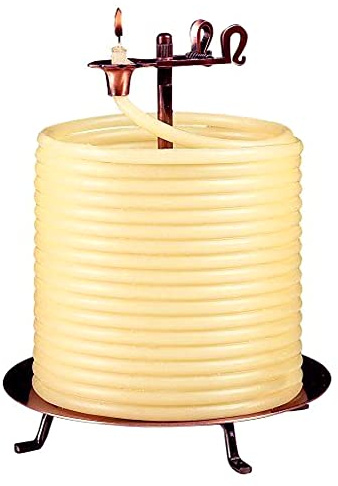 Candle by the Hour Kerze, 144 Stunden Brenndauer, umweltfreundlich aus natürlichem Bienenwachs mit Baumwolldocht, Metall, gelb, Candle