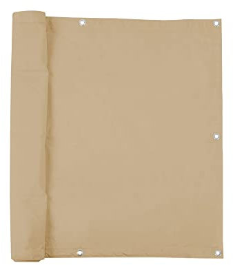 jarolift Balkonbespannung Basic, Balkon Sichtschutz Windschutz Sonnenschutz Balkon-Verkleidung, Wasserdicht, 500 x 90 cm (24 Ösen), Sand