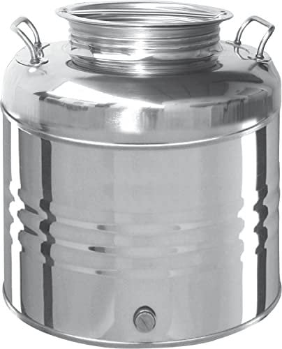 FUSTO CONTENITORE PER OLIO VINO MIELE IN ACCIAIO INOX 18/10 OLI VARI - Lt. 30