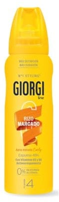 Giorgi Line - Espuma Rizo Marcado 24h, Anti Encrespamiento e Hidratación, 0% Alcohol 0% Siliconas, Apto Método Curly, Fijación 4 - 100 ml