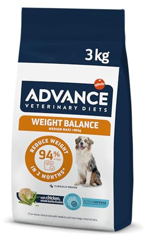 Advance Veterinary Diets - Weight Balance Medium-Maxi - Cibo per Cani con Problemi di Sovrappeso - 3kg