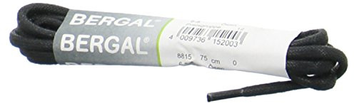 BERGAL 1 Paar Schnürsenkel schwarz - gewachst - rund - dick - Ø 3,0 mm (120 cm)