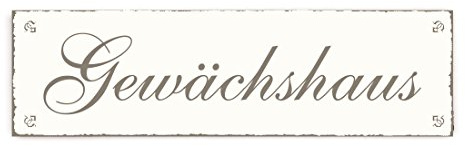 Shabby Vintage Door Sign with German Text Greenhouse) Wooden Decoration Gardener Florist Garden