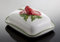 Bassano Ausgefallene italienische Keramik Butterdose mit Tomatendekor 18x14