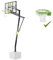 EXIT Toys Galaxy Basketballkorb mit Dunkring zur Bodenmontage Outdoor - Inkl. Basketballdunkring, Netz und Ständer - In 5 Höhen verstellbar - Für Kinder und Erwachsene - Robuster Rahmen - Grün/Schwarz