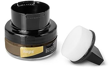 Kaps Crème Délicate – Crème de Cirage avec Applicateur en Éponge pour Cuir naturel et Matières synthétiques ou Maroquinerie – 50ml, Chêne 177