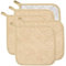 Lifaith 100% Coton de Cuisine Quotidien de Terry Support de Pot résistant à la Chaleur Dessous Manique pour Cuisine et pâtisserie Lot de 5 Beige