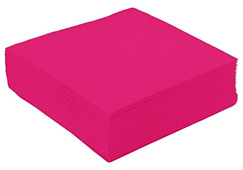 Le Géant de la Fête Serviettes Micro gaufrée 38 x 38 cm (Lot de 40) - 2 plis en ouate - Coton - Fushia