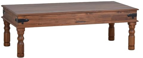 MiaMöbel Couchtisch Colombo 120x60 cm Landhausstil Massivholz Teak Natur