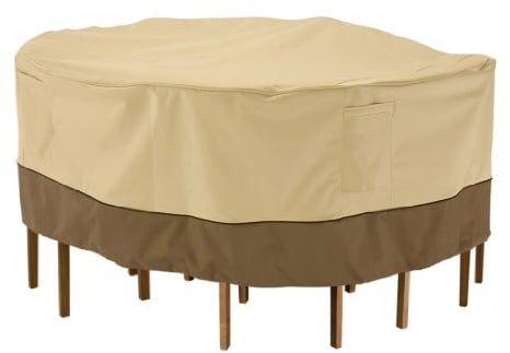 CLASSIC ACCESSORIES Home Decorators Collection 71922 Veranda Abdeckung für runde Terrassentische und Stühle, hoch, 152,4 cm Durchmesser x 73,7 cm Höhe, Kieselstein/Rinde/Erde