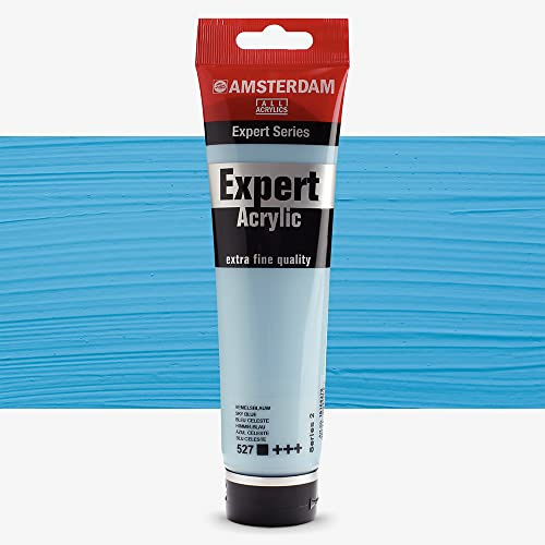 Amsterdam Expert Series Acrylic Paint Tube 150 ml - Sky Blue 527 - Professional Grade Opaque Color - Heavy Body Satin Finish - High Lightfastness - Odorless & Waterproof