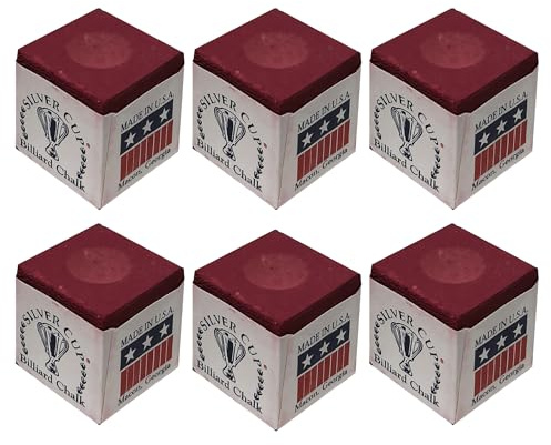 Tweeten Half Dozen Burgundy Silver Cup Pool Cue Chalk