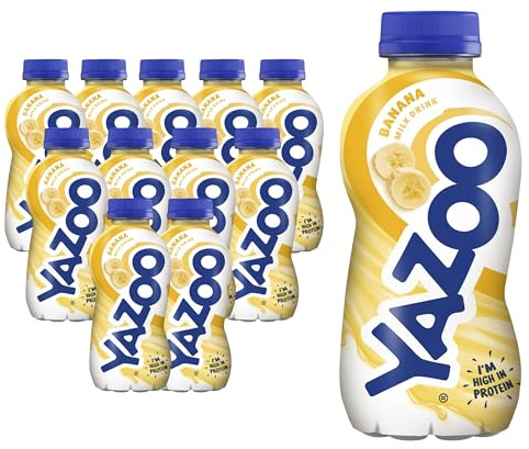 YAZOO Banana Milkshake Milk Drink, 300 ml (Pack of 12) | Ready-To-Drink Flavoured Milk , High in Protein and Calcium, Lunchbox, School or Office