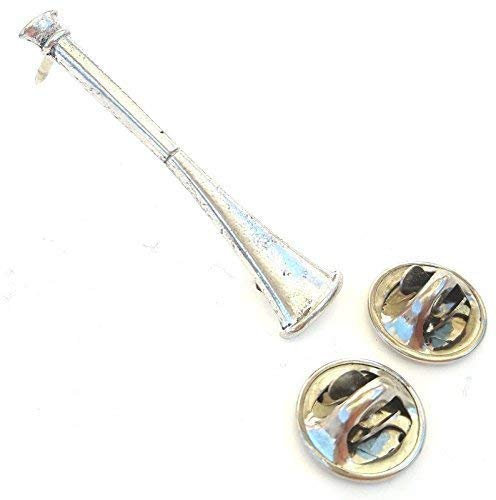 Jagd Horn Equine Handgefertigt in Zinn in UK Abzeichen 59mm Button Abzeichen + Geschenkbeutel
