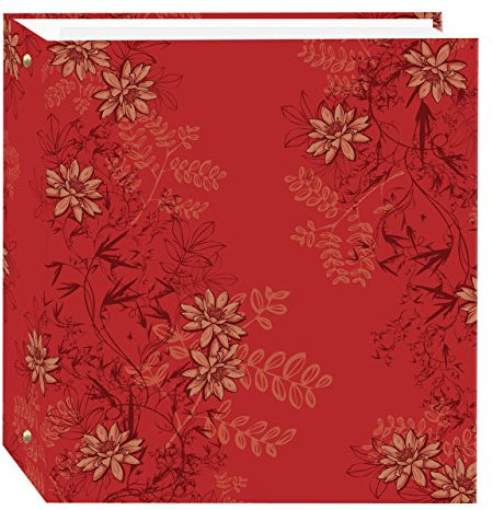 Pioneer TR-100D/RF Fotoalbum, magnetisches 3-Ring-Album mit 100 Seiten, Design „Red Foliage“