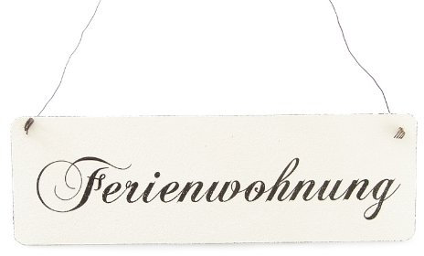 Interluxe Vintage Shabby Schild Türschild FERIENWOHNUNG Holzschild Schild für Landhaus Urlaub Ferienhaus
