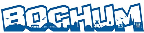 Samunshi® Wandtattoo Bochum Schriftzug Skyline 120 x 24cm enzian