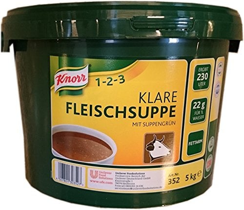 Knorr klare Fleischsuppe (mit Suppengrün, Rinderbrühe nach bewährter Rezeptur) 1er Pack (1 x 5 kg)