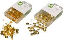 Q-Connect KF02018 Brass Plated Encapsulated Thumbtacks (Pack of 120)