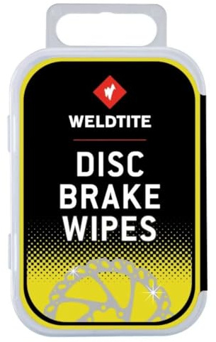 Weldtite Dirtwash Disc Rotor Wipes -6 (box of 12) | Efficient Cleaning Power, Compact & Portable, User-Friendly Design, Multi-Purpose for Bike Components