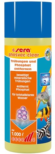 sera phosvec-Clear 250 ml | bindet Phosphat & Trübungen | Macht Schwebstoffe filterbar | Algenvorbeugung durch Phosphatreduktion | für kristallklares Aquarienwasser | präventiv anwendbar
