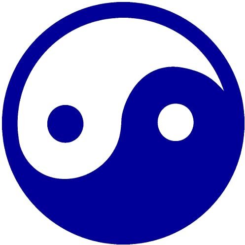 Samunshi® Aufkleber Yin & Yang in 10 Größen und 25 Farben (8x8cm brillantblau)