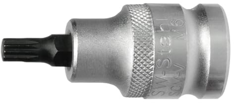SW-Stahl 05304L Vielzahn-Einsatz 1/2 Zoll, X10 Schraubendreheinsatz | Robuster Innenvielzahn Steckschlüssel, Länge 53 mm, Bit aus Spezialstahl für 12,5 mm Knarre und Ratsche