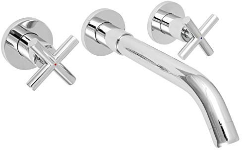 Welfenstein 3-Loch Unterputzarmatur 3L-14T7 Kreuzgriff Waschbecken Waschschale