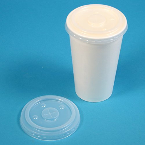 1000 Kunststoffdeckel PS mit Kreuzschlitz für Trinkhalm, passend für Ø90mm Kaltgetränkebecher, Pappbecher 400ml & 500ml