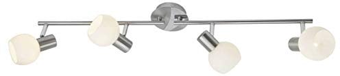 BRILLIANT Lampe Tiara Spotrohr 4flg eisen/weiß | 4x D45, E14, 40W, geeignet für Tropfenlampen (nicht enthalten) | Arme drehbar/Köpfe schwenkbar